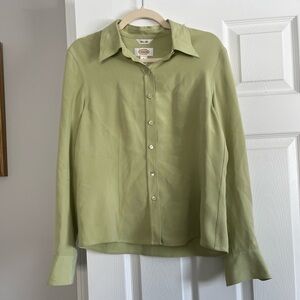 Talbots PureSilk Light matcha Green Button Down Shirt